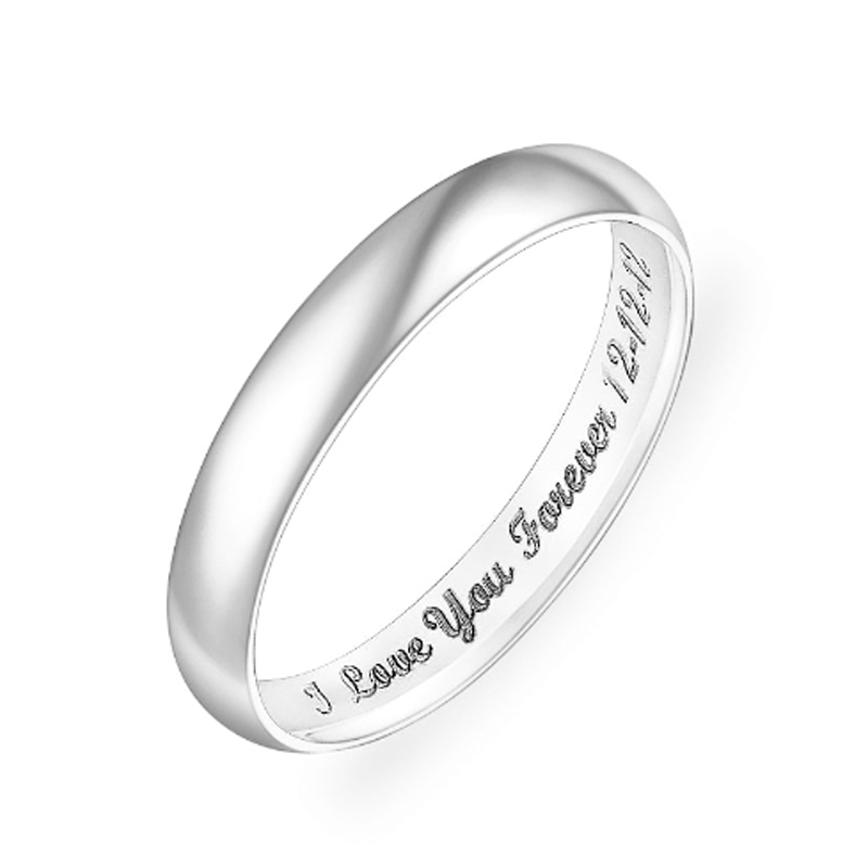 Sterling Silver Personalized Engraving Ring for Women-1