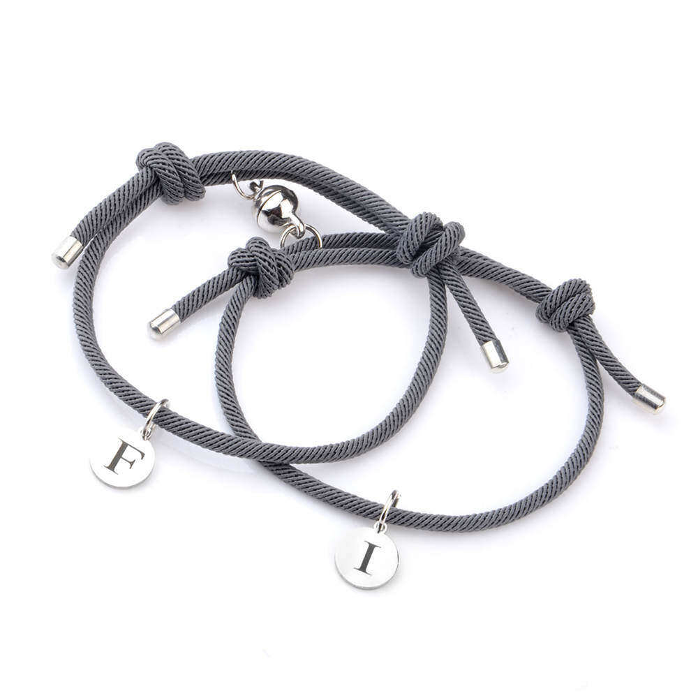 Sterling Silver Personalized Initial Letter Charm Bracelet-1