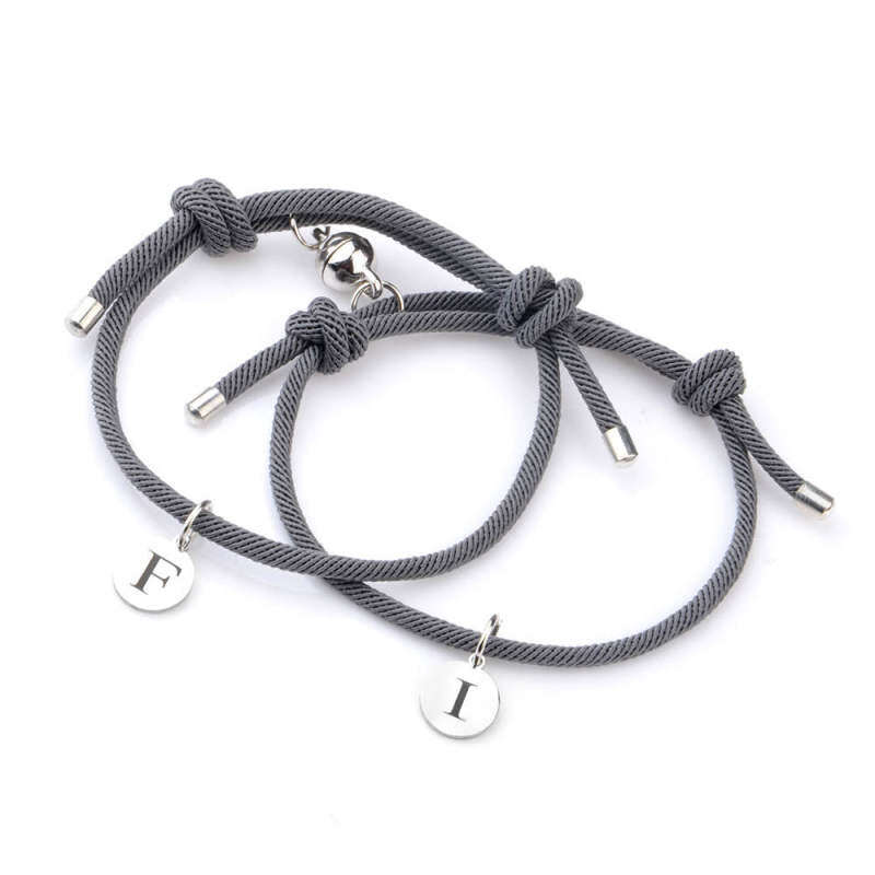 Sterling Zilveren Gepersonaliseerde Initial Letter Hanger Armband-13