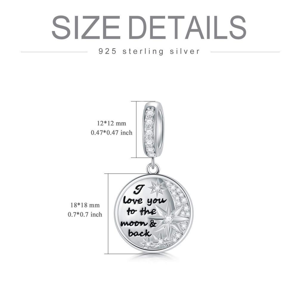 Breloque en argent sterling avec photo personnalisée et mot gravé-4