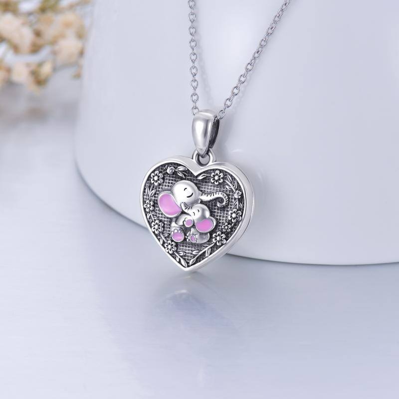 Collar con medallón de foto personalizado en forma de corazón de plata de ley con palabra grabada para mujer-4