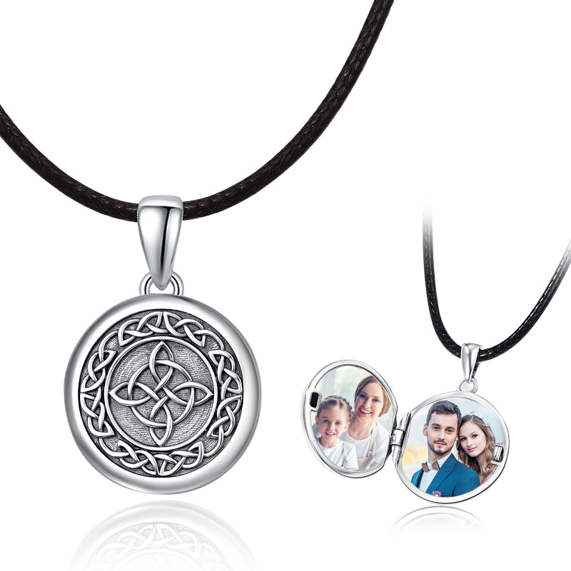 Collar con medallón fotográfico personalizado en plata de ley-16
