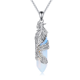 Sterling Silver Phoenix Crystal Pendant Necklace-19