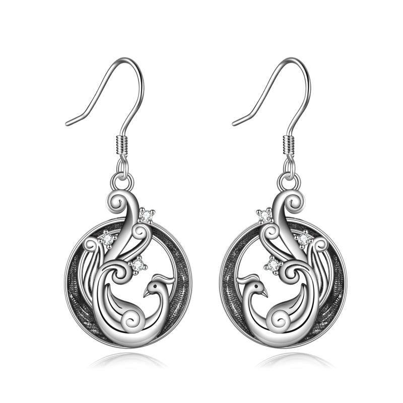 Sterling Silver Phoenix Drop Earrings-20
