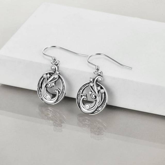 Pendants d'oreilles Phoenix en argent sterling-3