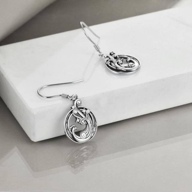 Pendants d'oreilles Phoenix en argent sterling-4