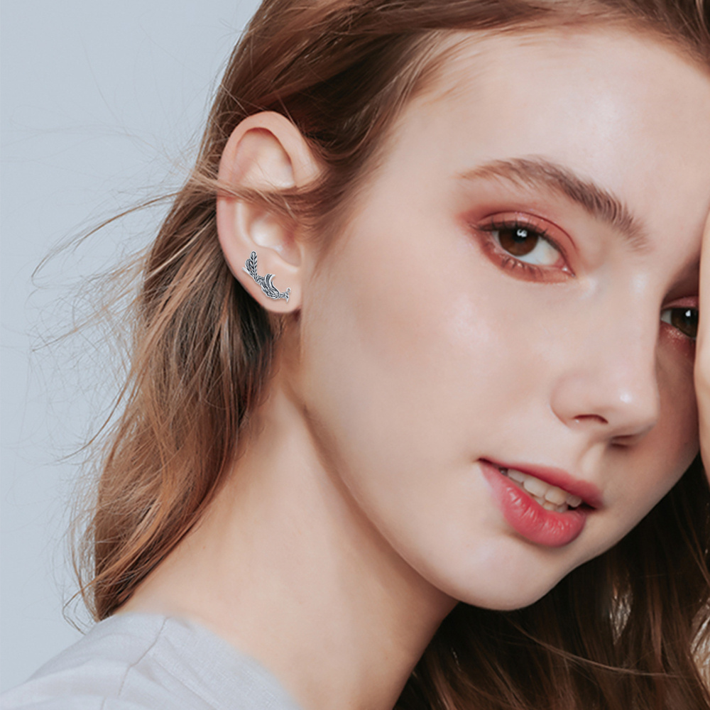 Boucles d'oreilles Phoenix Climber en argent sterling pour femmes-2