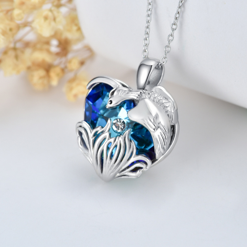 Colar com pingente de phoenix de cristal de prata esterlina, joia para presente para mulheres-3