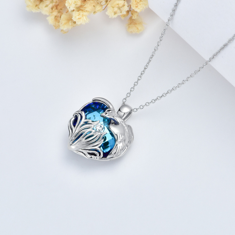 Colar com pingente de phoenix de cristal de prata esterlina, joia para presente para mulheres-4