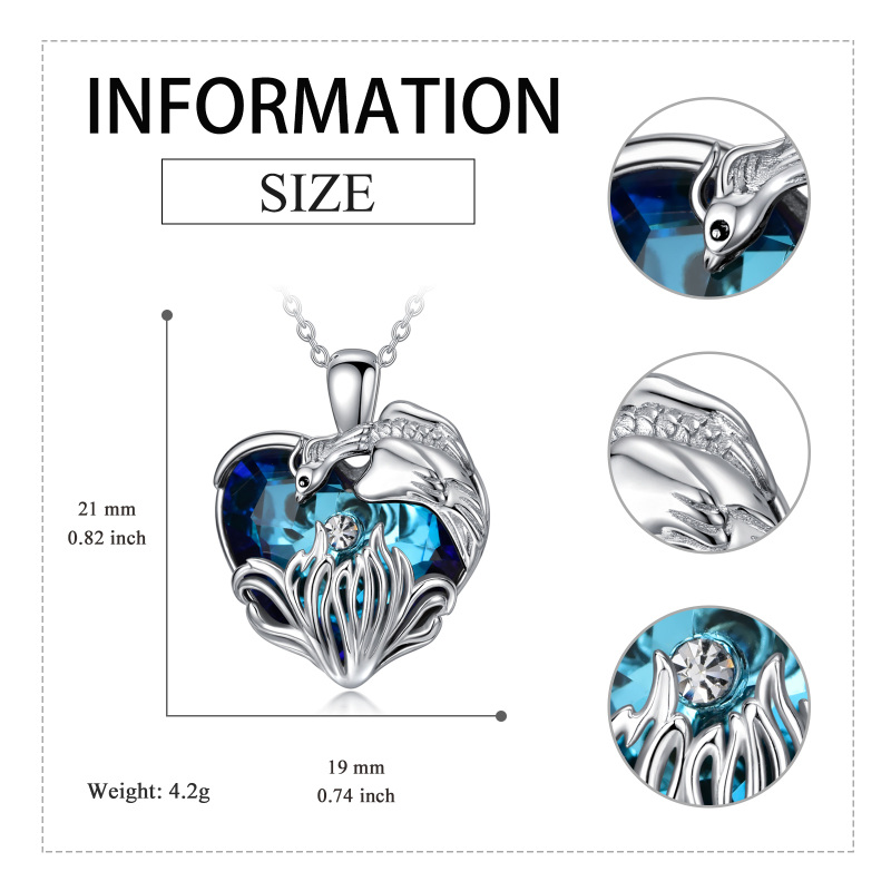 Colar com pingente de phoenix de cristal de prata esterlina, joia para presente para mulheres-5