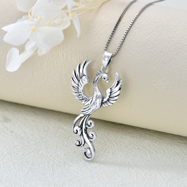 Sterling Silber Phoenix Anhänger Halskette mit Box Kette-3