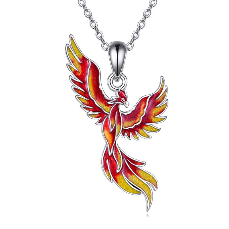 Sterling Silver Phoenix Pendant Necklace-3