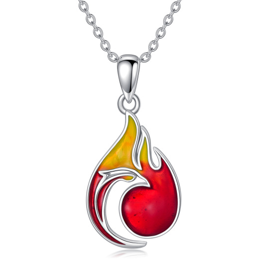 Collana con ciondolo Phoenix in argento sterling