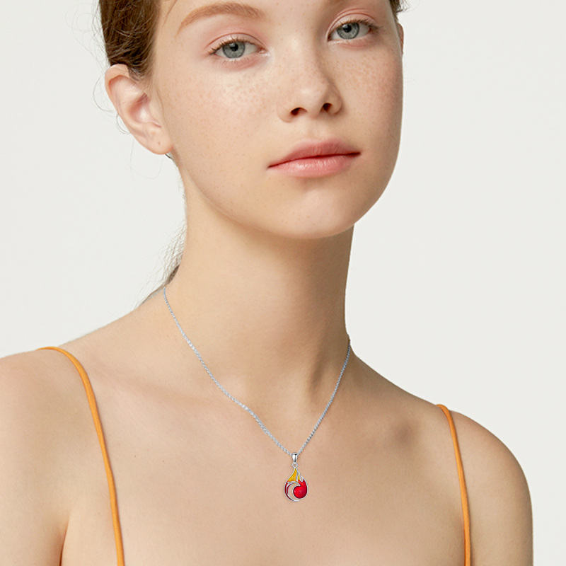 Sterling Silver Phoenix Pendant Necklace-2