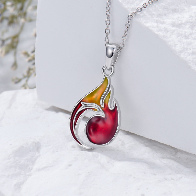 Sterling Silver Phoenix Pendant Necklace-3