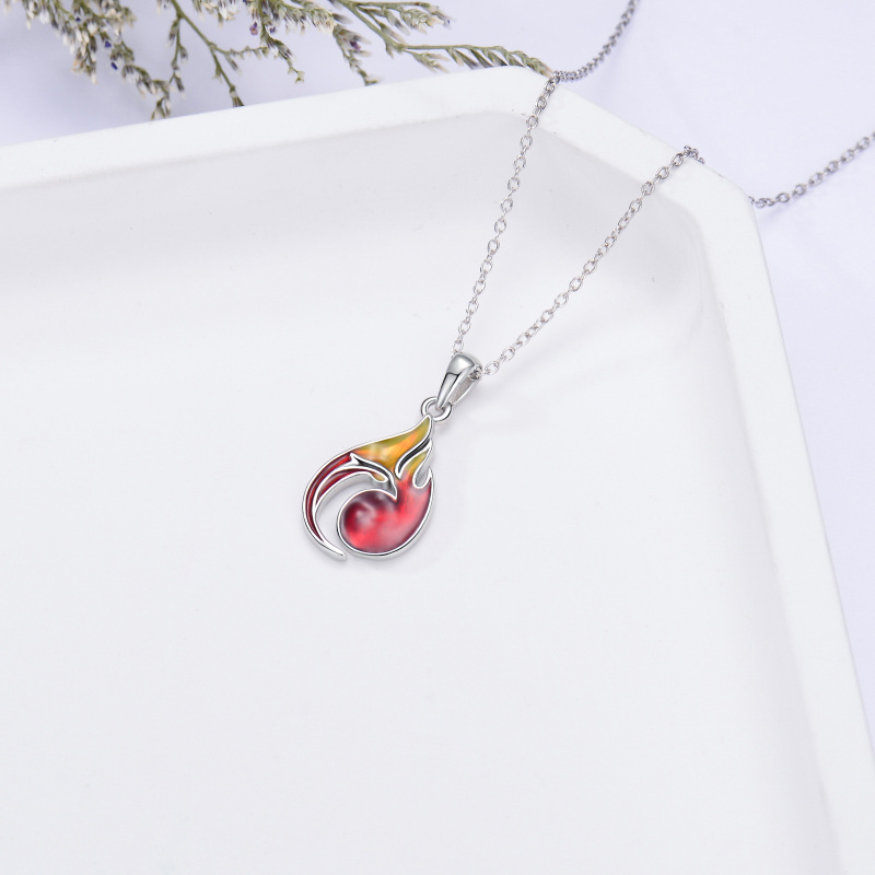 Sterling Silver Phoenix Pendant Necklace-4