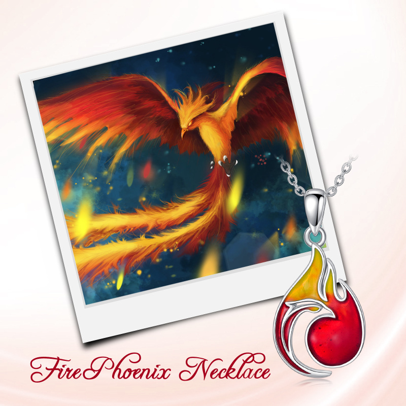 Sterling Silver Phoenix Pendant Necklace-5