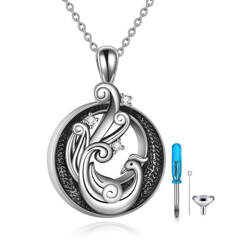 Sterling zilveren feniks urnenketting voor as-20