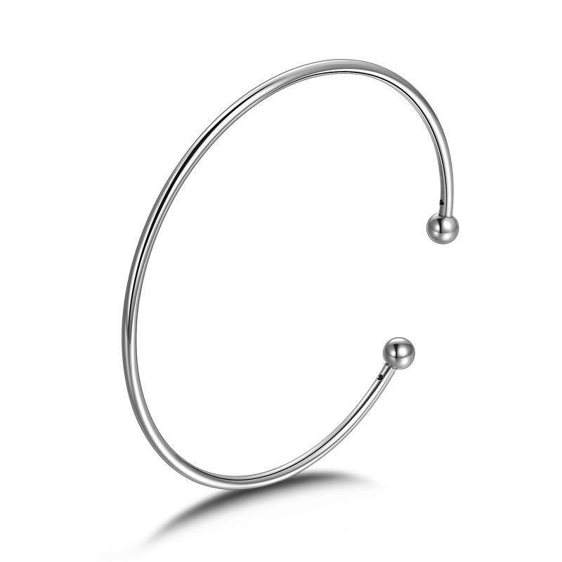 Sterling Silver Plain Bangle-1