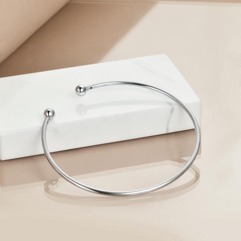 Sterling Silber Armreif einfarbig-4