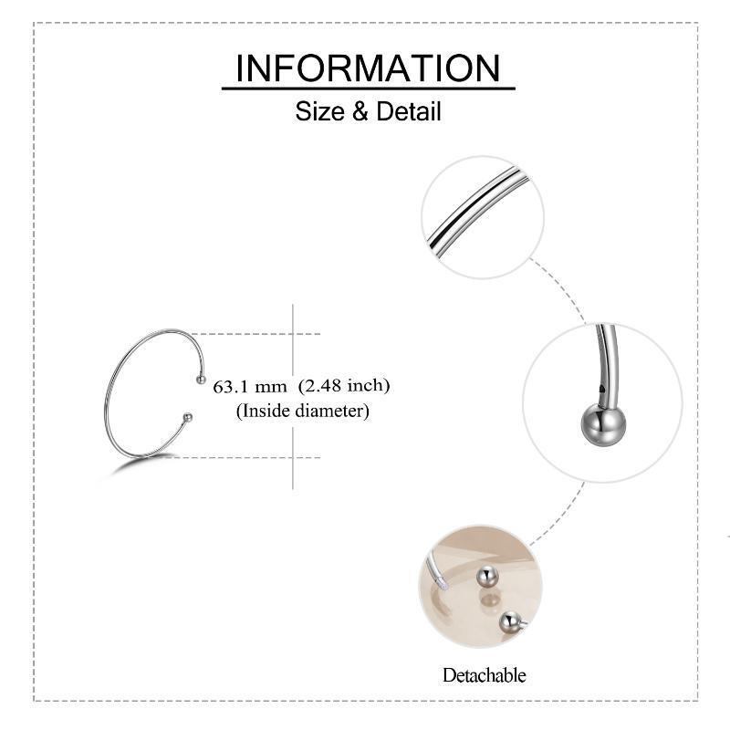 Sterling Silber Armreif einfarbig-5