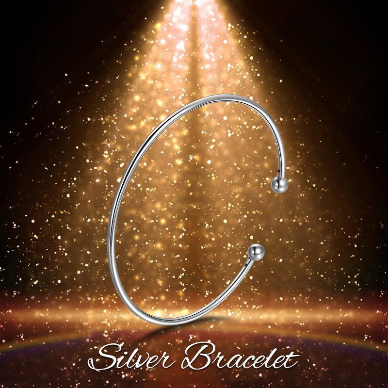 Sterling Silber Armreif einfarbig-6