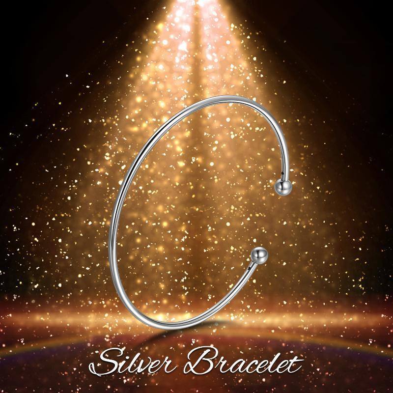 Sterling Silver Plain Bangle-6