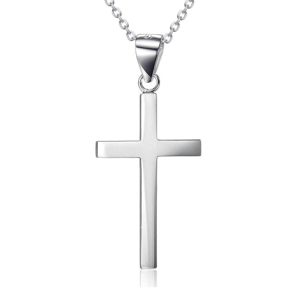 Sterling Silver Cross Pendant Necklace-1