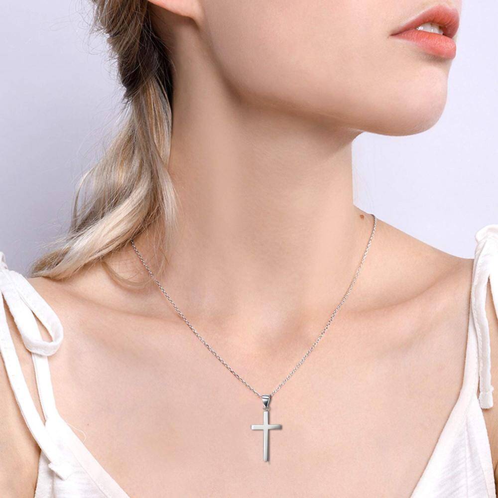 Sterling Silver Cross Pendant Necklace-3
