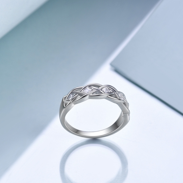 Keltischer Knotenring mit Prinzessinnen-Motiv aus Sterlingsilber für Damen-4