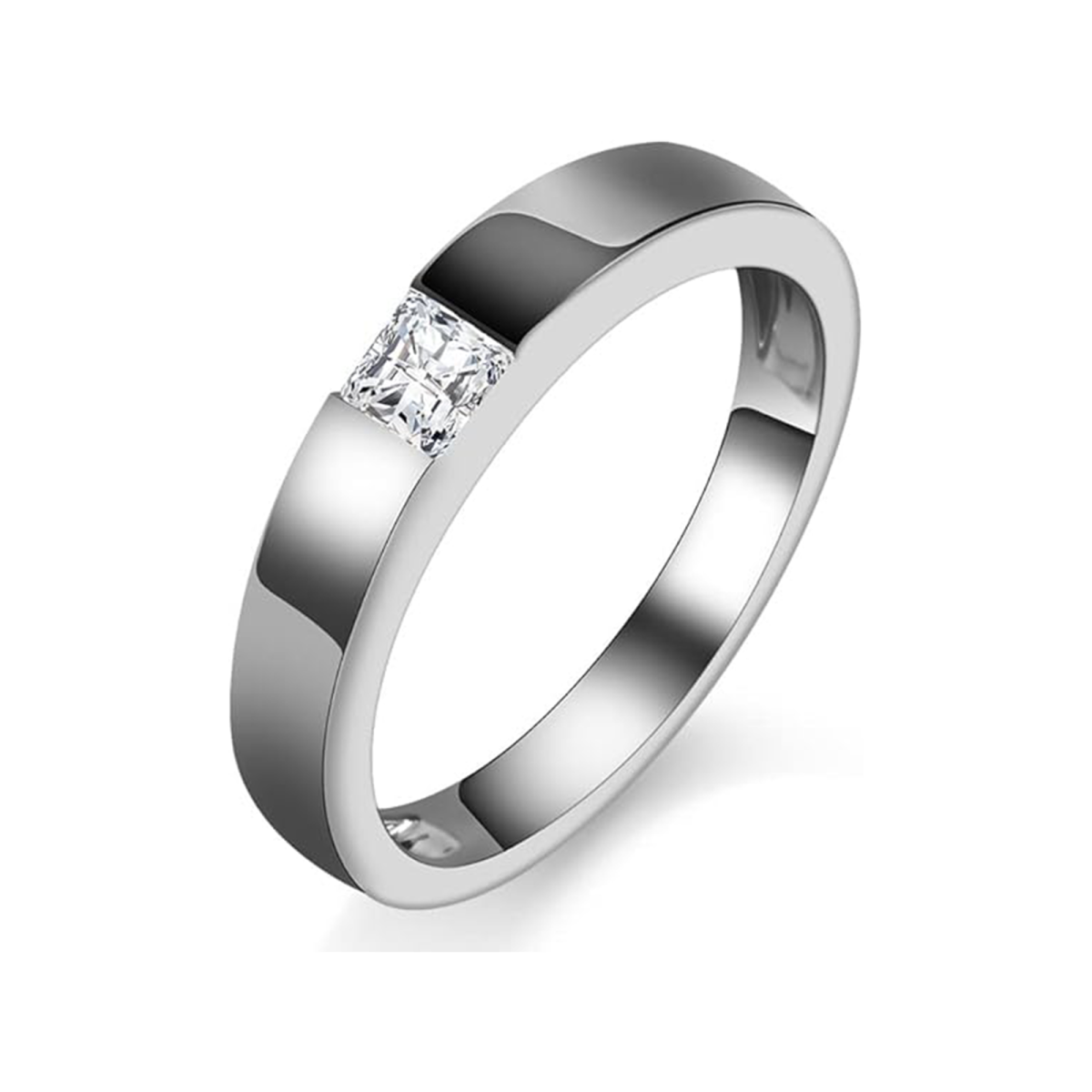 Anello di fidanzamento da uomo in moissanite a forma quadrata in argento sterling-1