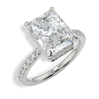 Sterling Silver Princess-square Shaped Moissanite Square Engagement Ring-22