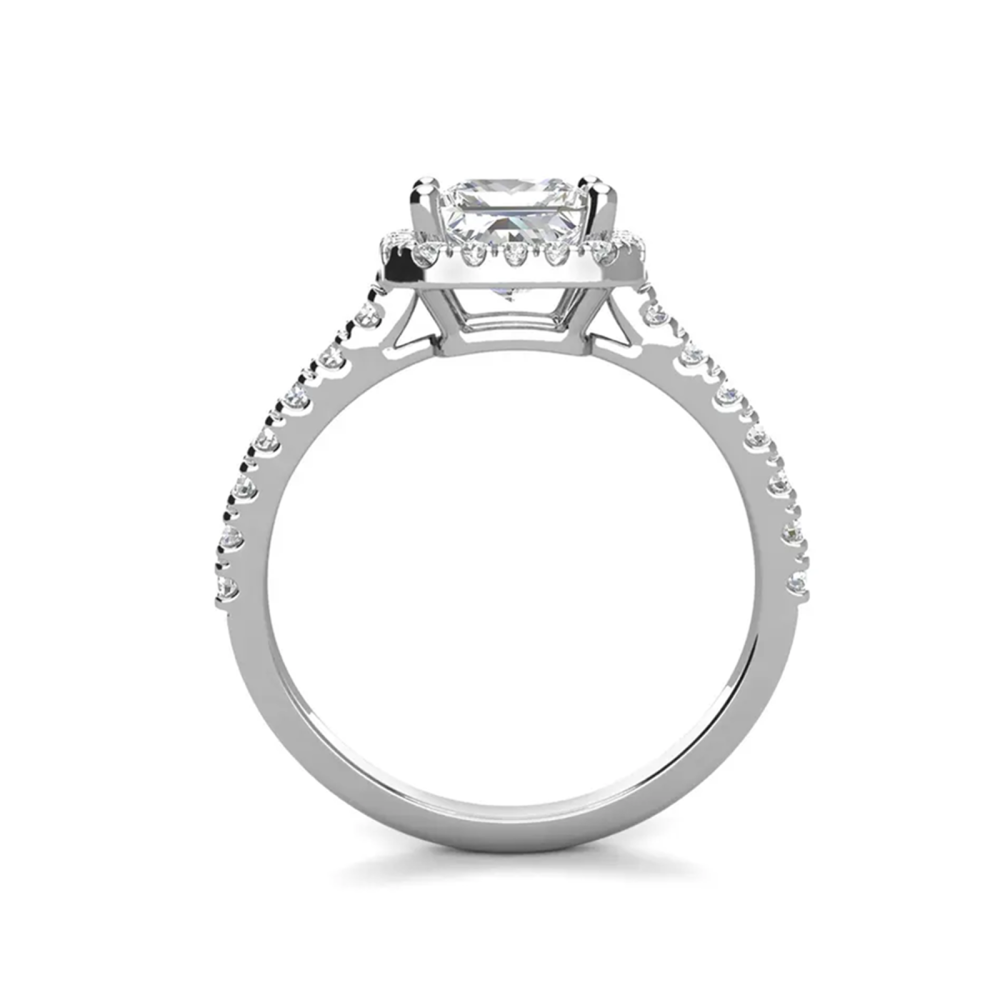 Anel de noivado com gravação personalizada de moissanite em formato de princesa em prata esterlina-4