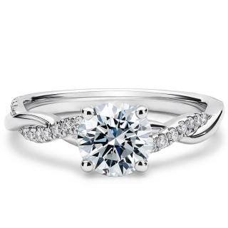 14K White Gold Princess-square Shaped Moissanite Personalized Engraving Engagement Ring-50