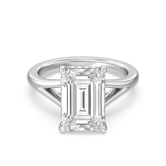 Bague carrée en moissanite en forme de carré de princesse en argent sterling