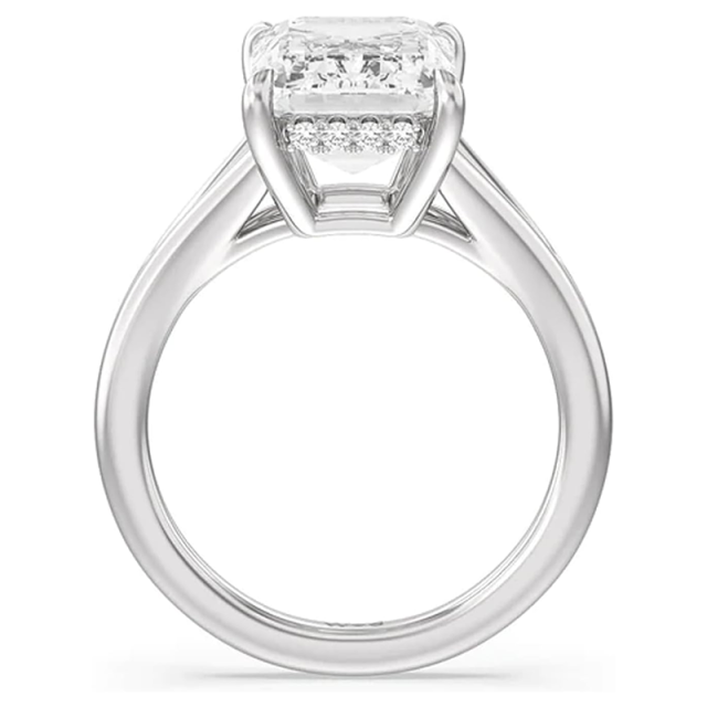 Bague carrée en moissanite en forme de carré de princesse en argent sterling-3