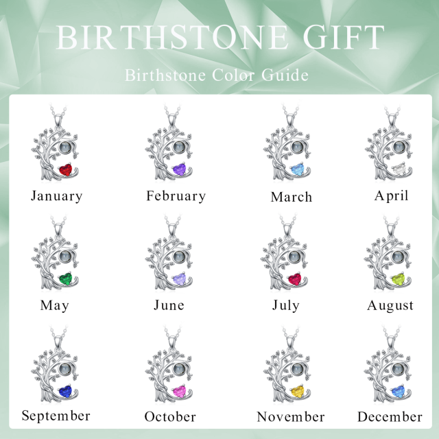 Sterling Silber Projektion Stein & personalisierte Birthstone & personalisierte Projektion-2