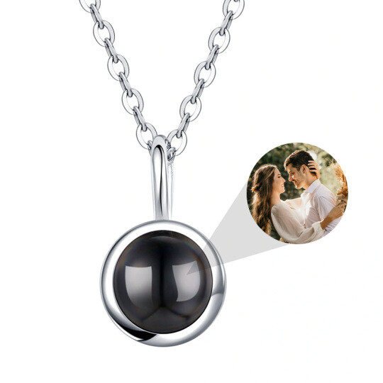 Collier pendentif de projection personnalisé en argent sterling avec pierre de projection pour femme