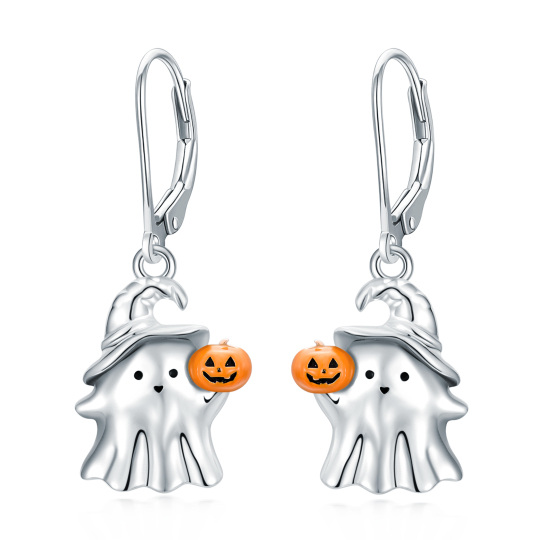 Sterling Silver Pumpkin Drop Earrings