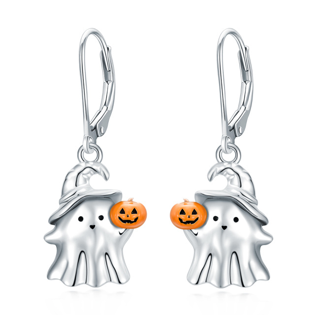 Sterling Silver Pumpkin Drop Earrings-4