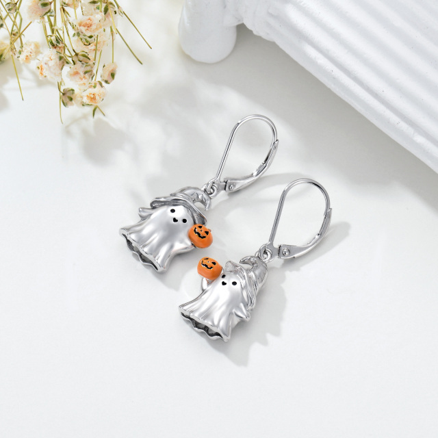 Sterling Silver Pumpkin Drop Earrings-3