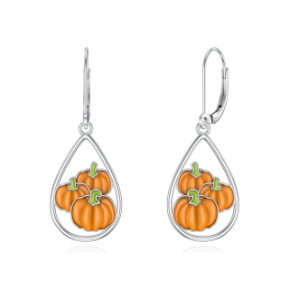 Aretes Colgantes de Plata Esterlina con Forma de Calabaza y Gota-15