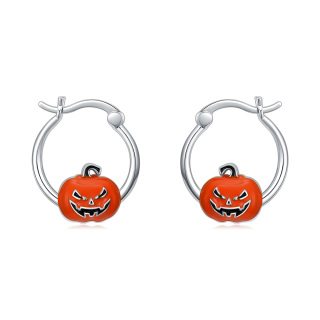 Pendientes de aro con calabaza de plata esterlina-14