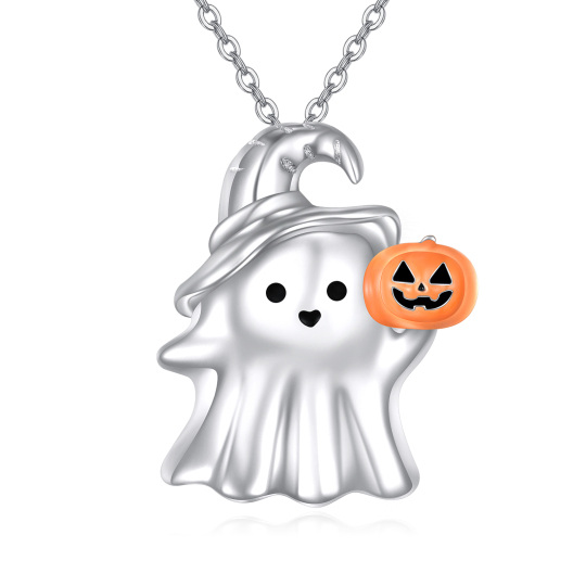 Sterling Silver Pumpkin Pendant Necklace