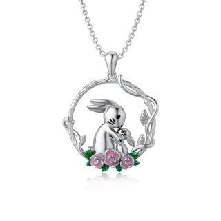 Sterling Silver Rabbit Pendant Necklace-49