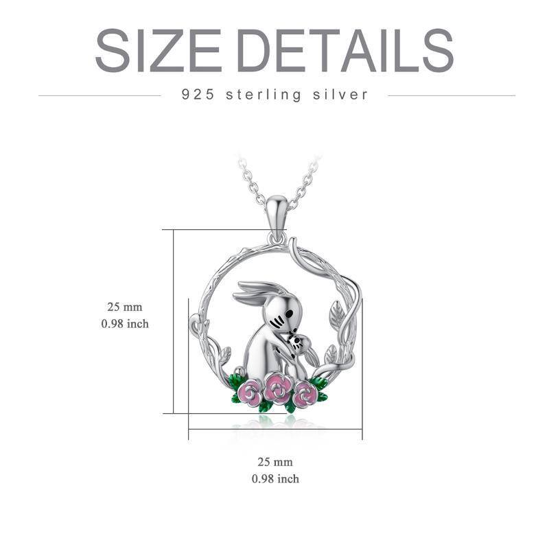 Sterling Silver Rabbit Pendant Necklace-4