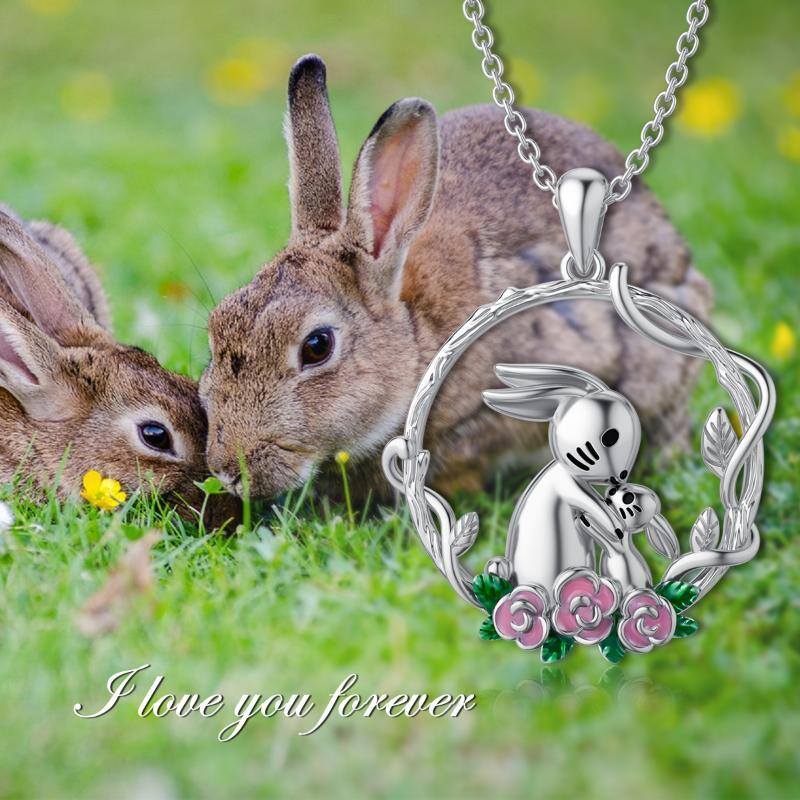 Sterling Silver Rabbit Pendant Necklace-5