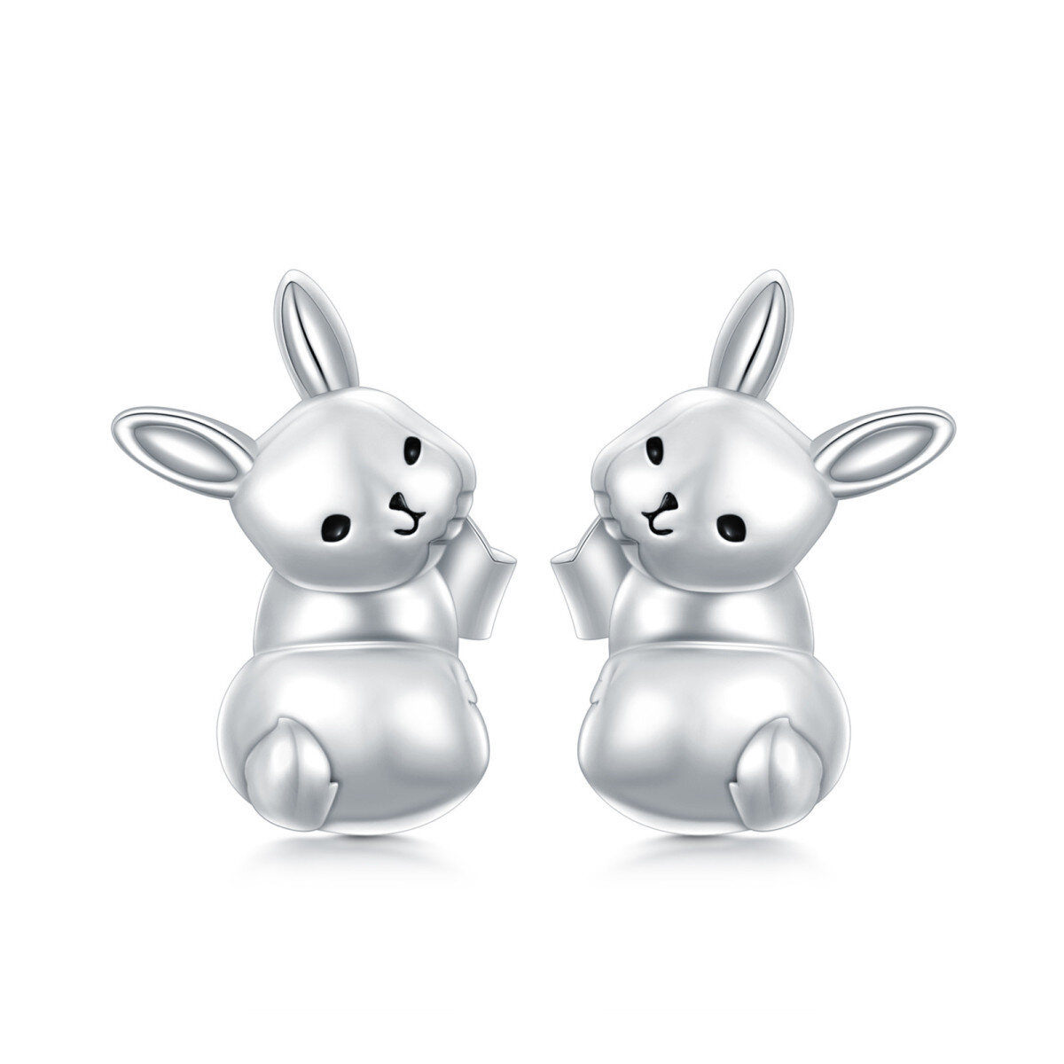 Boucles d'oreilles en argent sterling en forme de lapin-1