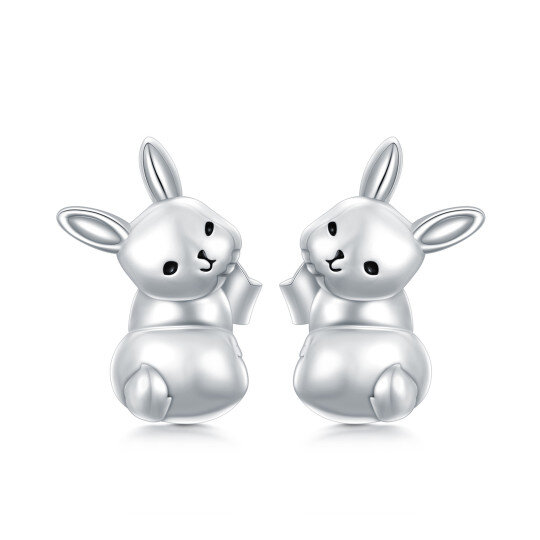 Sterling Silver Rabbit Stud Earrings