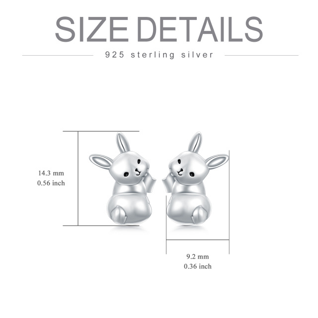 Boucles d'oreilles en argent sterling en forme de lapin-5